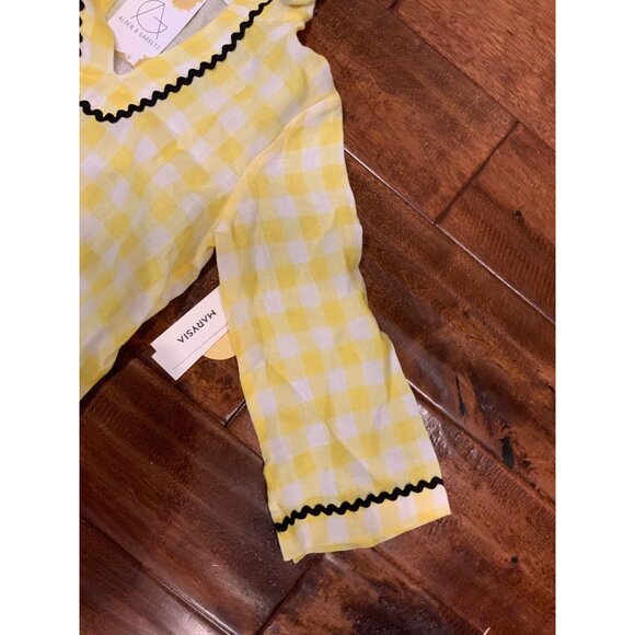 Marysia Bumby Yellow & White Plaid Hooded Cover-Up Top, Size 4, NWT! - Picture 5 of 10